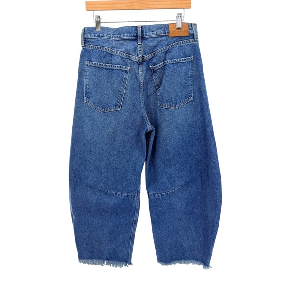 Citizens of Humanity Medium Wash Distressed Barrel Wide Leg Horseshoe Jeans 29 - Picture 8 of 12